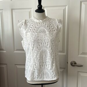 WHBM high neck lace shell NWT